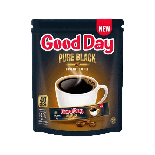 قهوه فوری گوددی goodday black بسته ۴۰ عددی مدل پور بلک