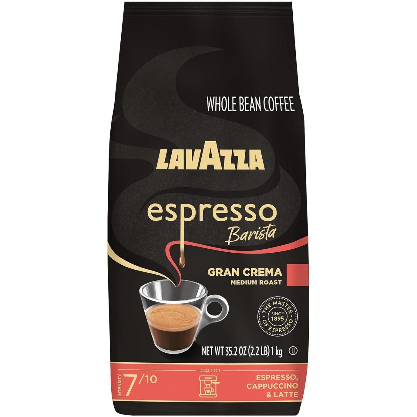 دانه قهوه لاوازا مدل Espresso Barista Gran Crema وزن ۱ کیلوگرم 
