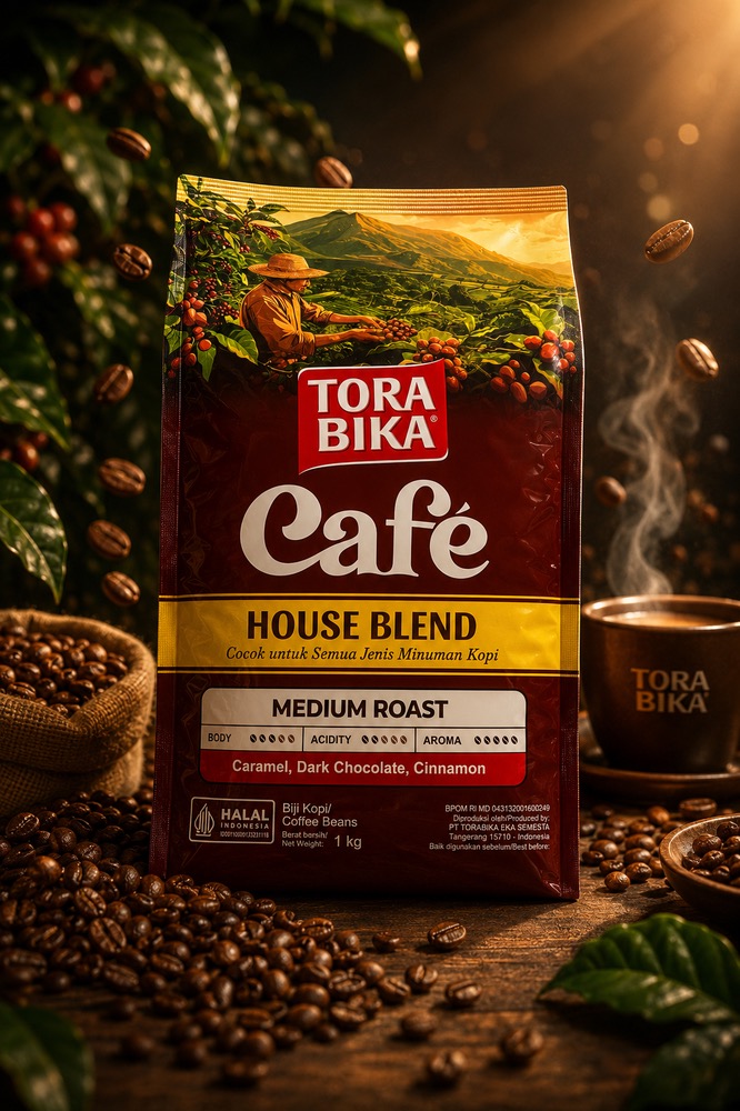 دانه قهوه تورابیکا هاوس بلند House Blend  حجم 1 کیلویی 